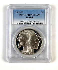PCGS Graded 2001 P US Buffalo Silver Dollar PR69