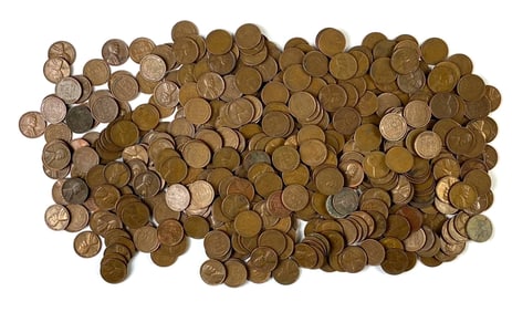 Group of 600 US Wheat Pennies