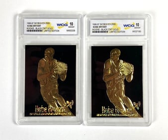 Group of 2 WCG Graded 1996-97 Kobe Bryant Rookie Black 23KT Gold Limited Edition