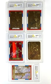 Group of 5 WCG Graded 1998 Fleer 23kt Michael Jordan 1986 Rookie Cards