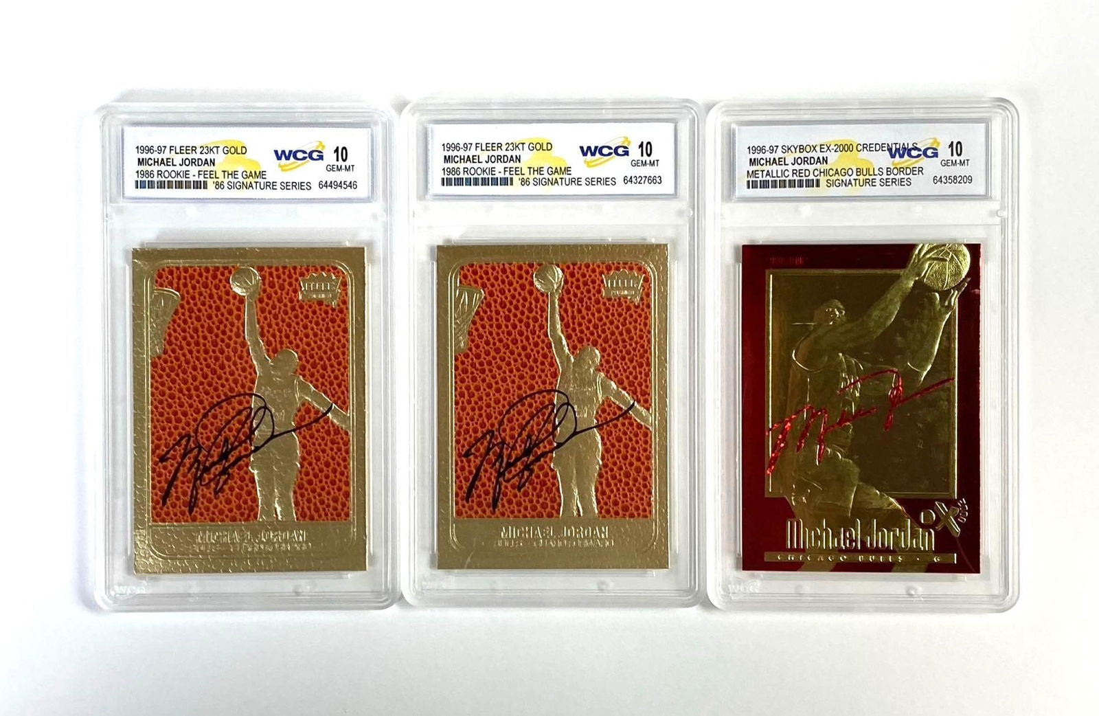 Group of 3 WCG Graded 1996-97 Kobe Bryant Rookie Black 23KT Gold Limited Edition (1 of 2)