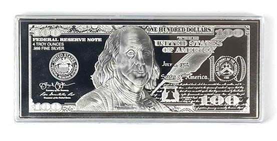 2014 APMEX $100 4 oz .999 Fine Silver Proof Certificate
