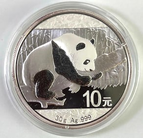 2016 China Panda  .999 Fine Silver Round in Cap