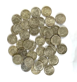 Group of 40 US Kennedy Silver Half Dollars