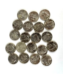 Group of 20 US Kennedy 40% Silver Half Dollars