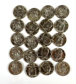 Group of 20 US Kennedy 40% Silver Half dollars BU