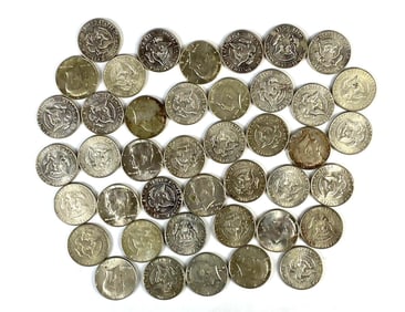 Group of 42 US Kennedy 40% Silver Half Dollars AU BU