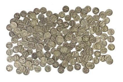 Group of 200 US Mercury Silver Dimes