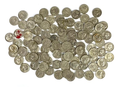 Group of 100 US Washington Silver Quarters