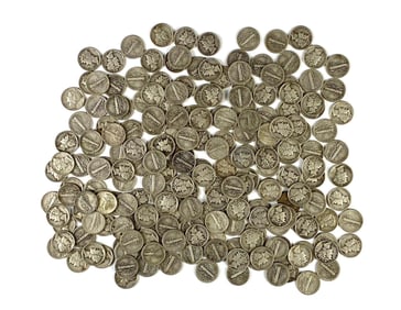 Group of 200 US Mercury Silver Dimes