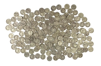 Group of 200 US Mercury Silver Dimes