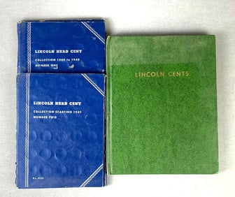 Group of 208 US Lincoln Cent In Whitman Collector Books and More