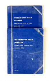 Group of 66 US Washington Silver Quarters in Whitman Collector Books