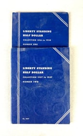Group of 50 US Liberty Standing Silver Half Dollar in Whitman Collector Books