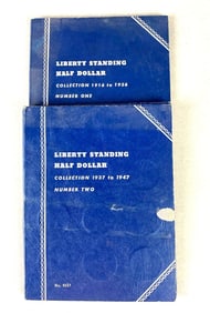 Group of 42 US Liberty Standing Silver Half Dollar in Whitman Collector Books