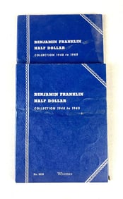 Group of 36 US Franklin Silver Half Dollars in Whitman Collector Books