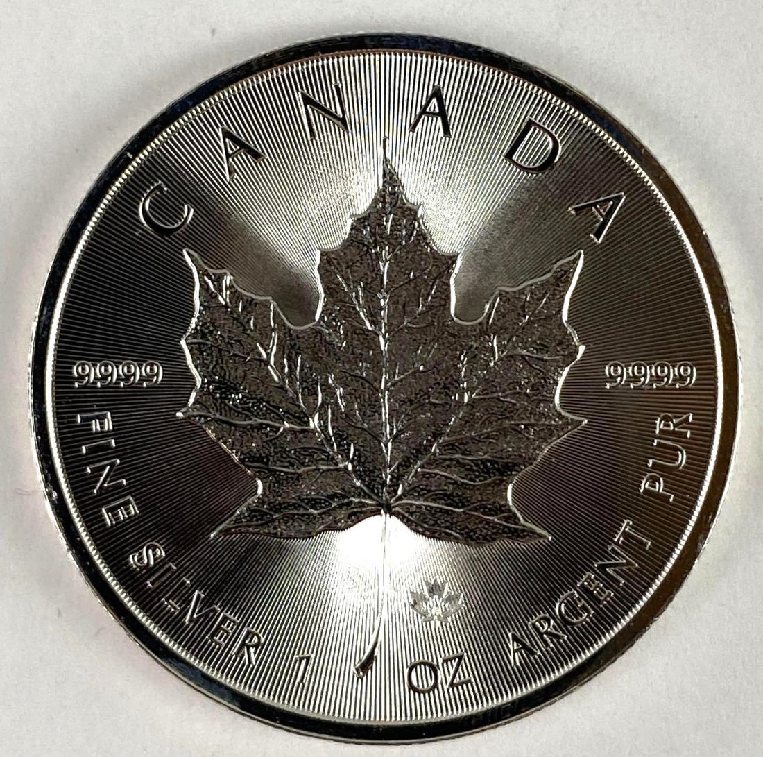2014 Canada $5 Maple Leaf with Maple Leaf Privy 1 oz .999 Fine Silver Coin (1 of 2)