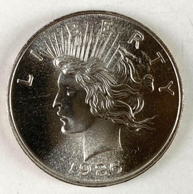 1986 Sunshine Minting Peace Silver Dollar 1 oz .999 Fine Silver Round