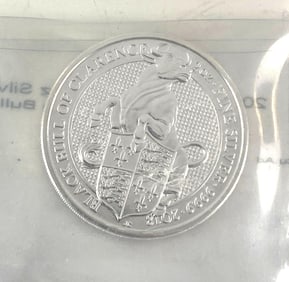 2018 Great Britain 5 Pound Black Bull of Clarence 2 oz .999 Silver Coin