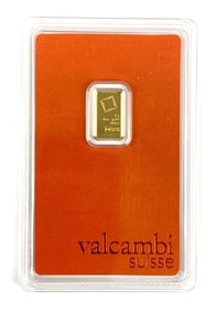 Valcambi Suisse 1 G .999 Fine Gold Ingot/ Bar