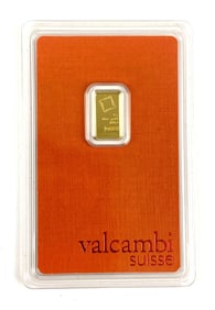 Valcambi Suisse 1 G .999 Fine Gold Ingot/ Bar
