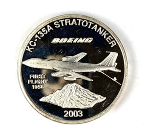 RARE EMPLOYEE GIVEN 2003 Boeing KC-135A Stratotanker 1.5 oz .999 Silver Round