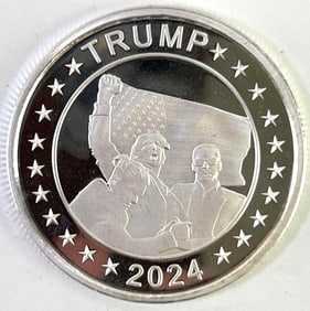2024 Donald Trump Victory Flag 1 oz .999 Fine Silver Round