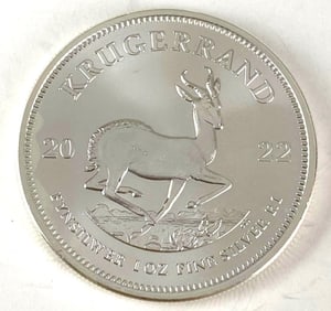 2022 South Africa Krugerrand 1 oz .999 Fine Silver Coin