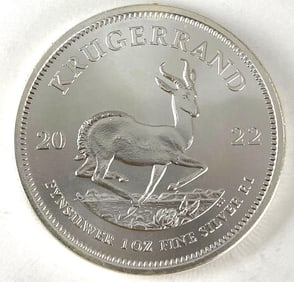 2022 South Africa Krugerrand 1 oz .999 Fine Silver Coin