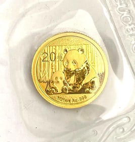 2012 China 20 Yuan Panda 1/20th oz .999 Gold Coin