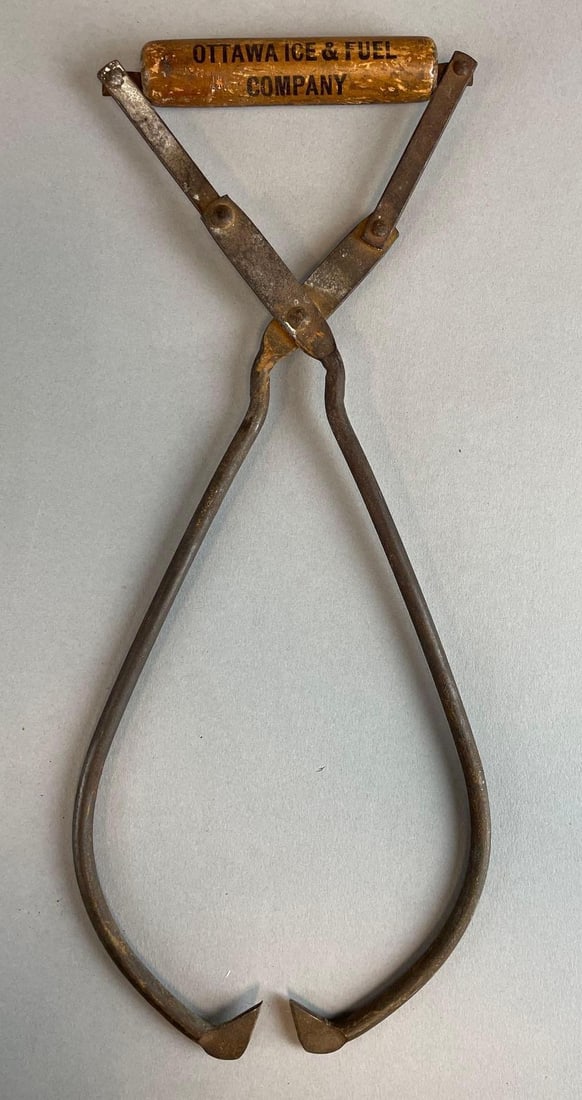 Vintage Ottawa IL. Ice and Fuel Company Ice Tongs (1 of 2)