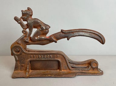 Antique Brighton Cast Iron Figural Tobacco Cutter
