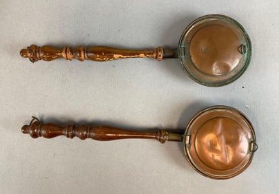 Group of 2 Souvenir Brass Bed Warmers