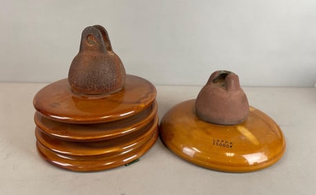 Group of 2 Vintage Lapp Porcelain Insulators