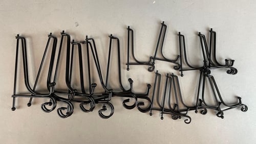 Group of Folding Metal Plate Stands