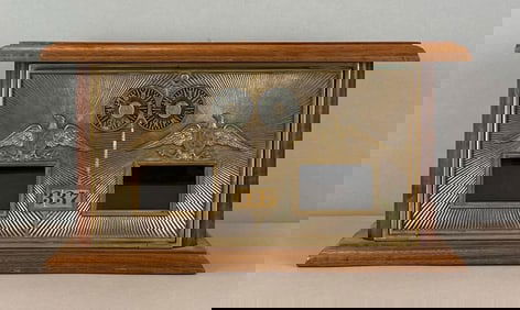 Antique US Post Office Box Door Federal Eagle Coin Bank