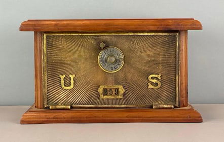 Antique US Post Office Box Door Coin Bank