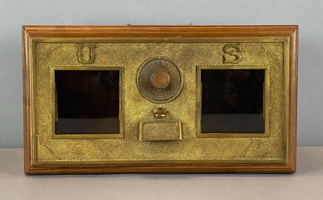 Antique US Post Office Box Door Coin Bank