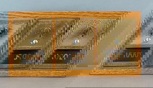 Antique 3 US Post Office Box Doors Coin Banks