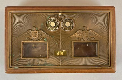 Antique US Post Office Box Door Federal Eagle Coin Bank