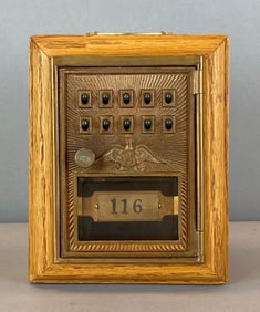 Antique US Post Office Box Door Federal Eagle Coin Bank