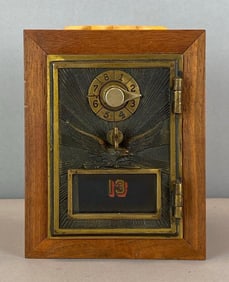 Antique US Post Office Box Door Federal Eagle Coin Bank