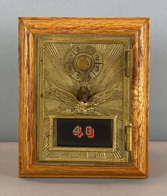 Antique US Post Office Box Door Federal Eagle Coin Bank
