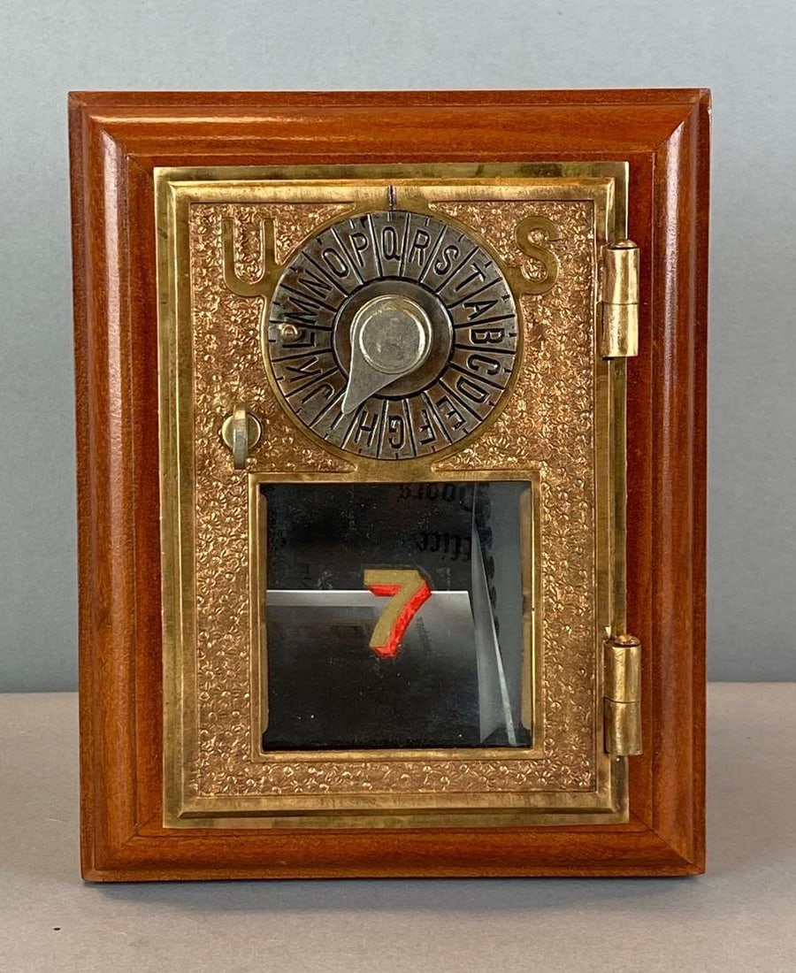 Antique US Post Office Box Door Coin Bank (1 of 3)