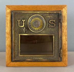 Antique US Post Office Box Door Coin Bank