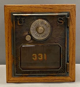 Antique US Post Office Box Door Coin Bank