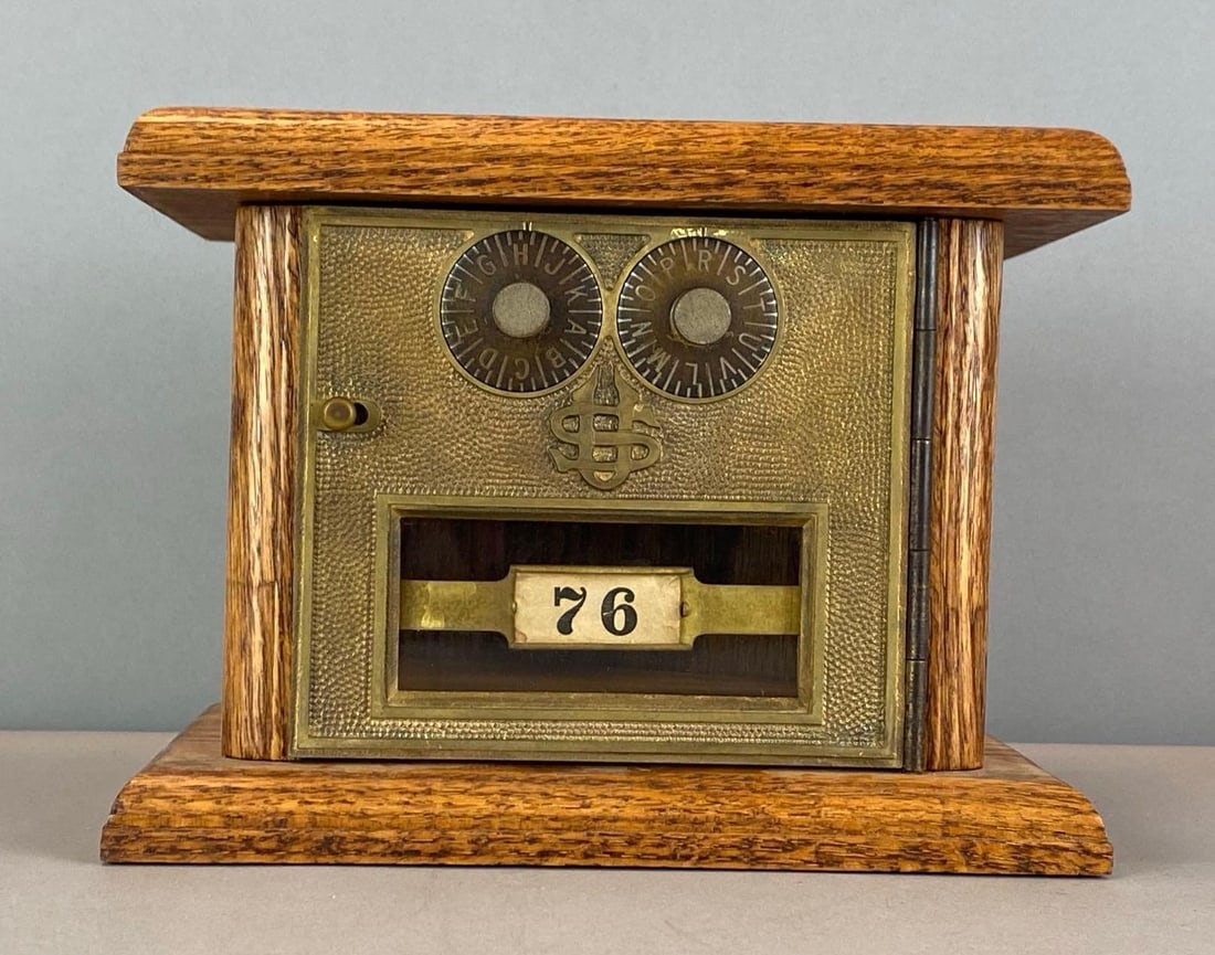 Antique US Post Office Box Door Coin Bank (1 of 4)