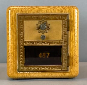 Antique US Post Office Box Door Coin Bank