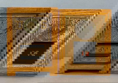 Group of 2 Antique US Post Office Box Door Coin Banks