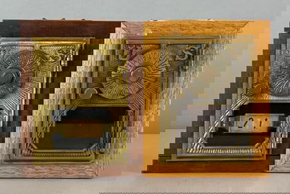 Group of 2 Antique US Post Office Box Door Coin Banks